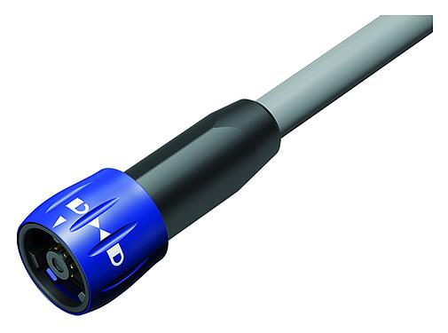 Illustration Bayonet Male cable connector, Contacts: 8, unshielded, solder, IP67, PVC, grey, 8 x 0.25 mm², 5 m