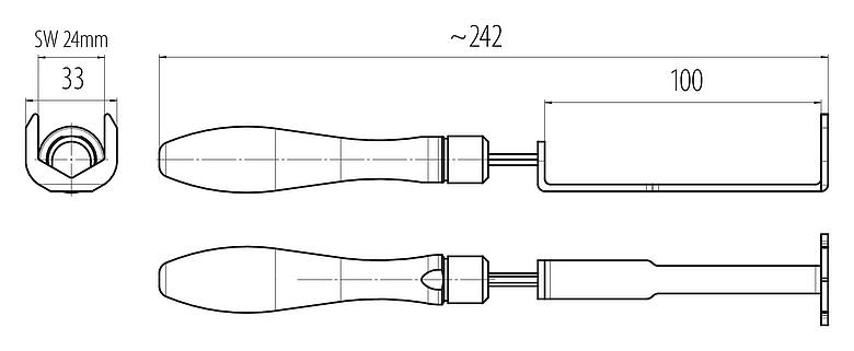 Scale drawing 7/8" Mounting wrench