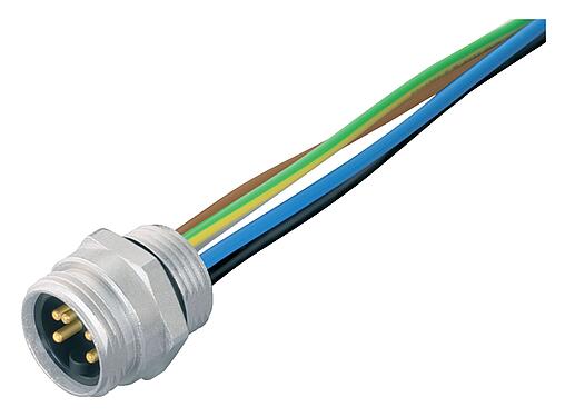 3D View 09 2451 310 05 - Male panel mount connector, Contacts: 4+PE, unshielded, single wires, IP68, UL, VDE, PG 11