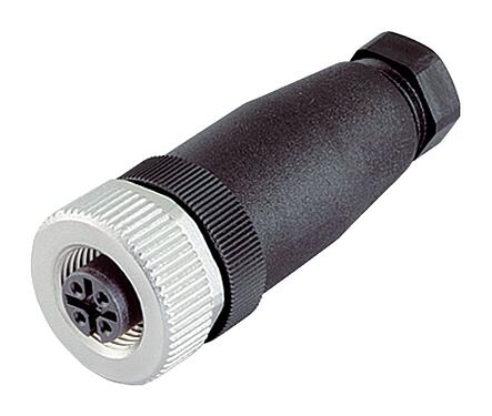 Illustration M12 Connecteur femelle, Contacts: 4, 6,0-8,0 mm, non blindé, sertir (Les contacts à sertir doivent être commandés séparément), IP67, UL 2238
