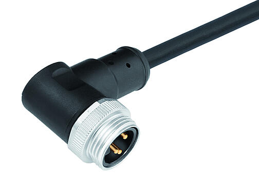 Illustration 77 1427 0000 50005-0500 - Male angled connector, Contacts: 5, unshielded, moulded on the cable, IP68, UL, PUR, black, 5 x 1.50 mm², 5 m