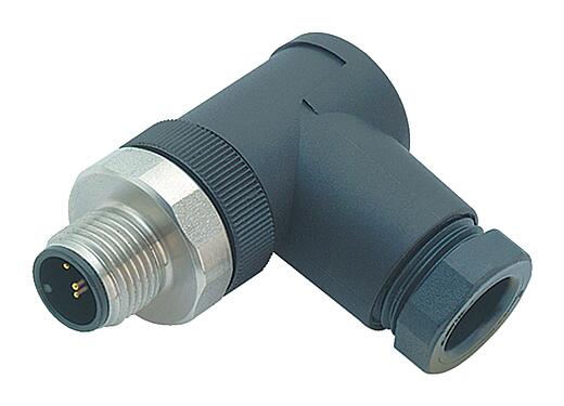 Illustration M12 Male angled connector, Contacts: 4, 4.0-6.0 mm, unshielded, screw clamp, IP67, UL 2238