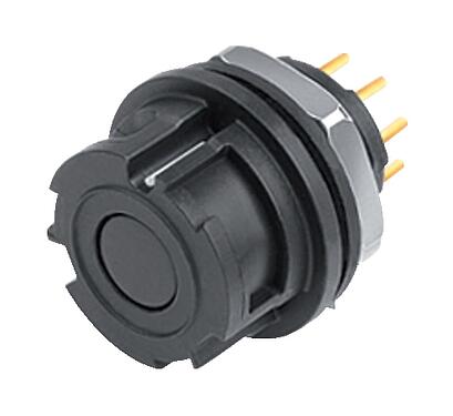 3D View 09 0774 090 08 - Female panel mount connector, Contacts: 8, unshielded, THT, IP67