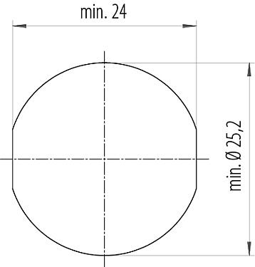 Muestra de montaje B23 Enchufe de brida, Número de contactos: 9 (4+PE + 4), THT, IP65/IP67, Montaje en pared, ENP: Pin de alimentación / Conector de datos