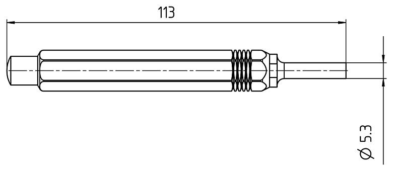 Dibujo a escala 66 0012 001 - Bayoneta HEC - Herramienta de extracción para contactos mecanizados para 5 polos; Serie 696