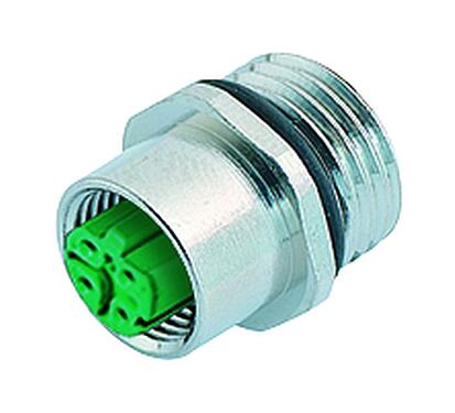 Illustration 86 0236 0002 00404 - M12 Female panel mount connector, Contacts: 4, solder, IP67, UL, M16x1.5