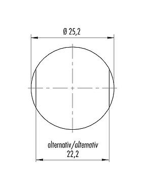 Instructions de montage / Découpe du panneau RD24 Embase mâle, Contacts: 6+PE, non blindé, pince à visser, IP67, UL, ESTI+, VDE, Montage frontal