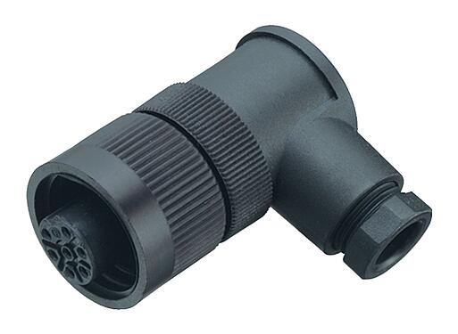 Illustration 99 0210 70 04 - RD24 Female angled connector, Contacts: 3+PE, 6.0-8.0 mm, unshielded, screw clamp, IP67, PG 9