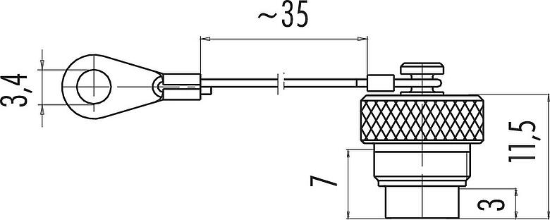Scale drawing Protecting cap, IP67