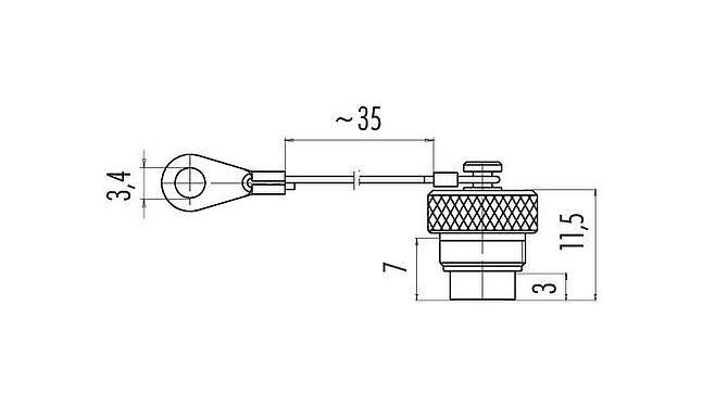 Dessin coté Capuchon de protection, IP67