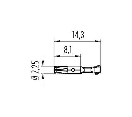 Scale drawing 61 0797 098 00 - M16 IP40 / M16 IP67 / Bayonet HEC - Socket contact single