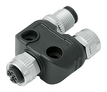 Automation Technology - Sensors and Actuators--Twin distributors Y-distributor, male connector - 2 female connector_765_2fach_M12D_M12S_M12D