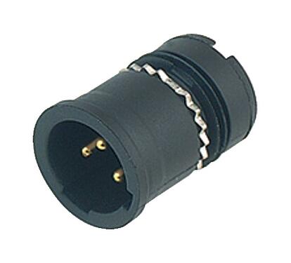 Illustration M12 Encastrable mâle, Contacts: 2+PE, non blindé, souder, IP67, UL