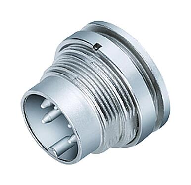 Illustration M16 Male panel mount connector, Contacts: 5 (05-a), unshielded, solder, IP40, M18x0,75, Rear mounting