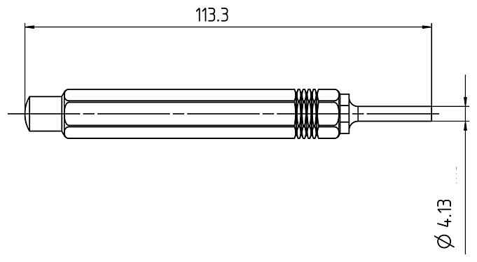 Dibujo a escala 66 0011 001 - Bayoneta HEC - herramienta de liberación para contactos de potencia; serie 696