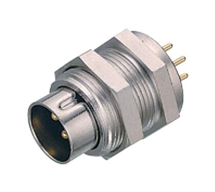 3D View 09 0081 20 04 - M9 IP40 Male panel mount connector, Contacts: 4, unshielded, THT, IP40