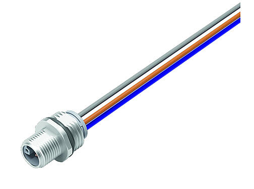 Illustration 09 0641 700 05 - M12-L Male panel mount connector, Contacts: 4+FE, unshielded, single wires, IP68, M16x1.5