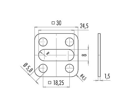 Scale drawing 16 8090 000 - Type A - Flat gasket, NBR beige; Series 210