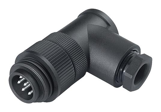 Illustration RD24 Male angled connector, Contacts: 3+PE, 8.0-10.0 mm, unshielded, screw clamp, IP67, PG 11