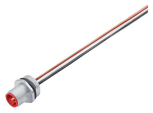 Ilustración 76 0231 0011 00505-0200 - M12 Enchufe de brida, Número de contactos: 5, sin blindaje, hilos, IP68, UL 2238, M16x1,5, Montaje frontal