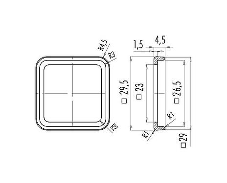 Scale drawing Seal, for male power connector