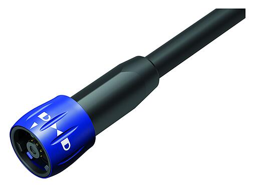 Ilustración Bayoneta Conector de cable macho, Número de contactos: 8, sin blindaje, soldadura, IP67, PUR, negro, 8 x 0,25 mm², 5 m