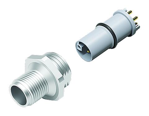 Illustration 99 0641 20 05 - M12 Male panel mount connector, Contacts: 4+FE, unshielded, THR, IP67, UL, M16x1.5