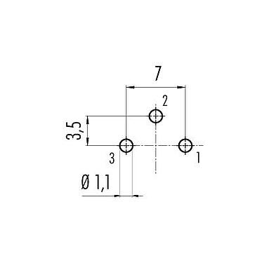 Disposición del conductor M16 Enchufe de brida, Número de contactos: 3 (03-a), sin blindaje, THT, IP67, UL 2238, M18x0,75, Montaje en pared