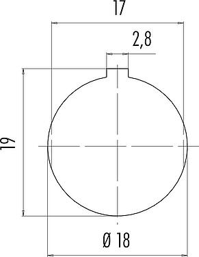 Muestra de montaje M16 Toma de brida, Número de contactos: 4 (04-a), sin blindaje, THT, IP40, M18x0,75, Montaje en pared