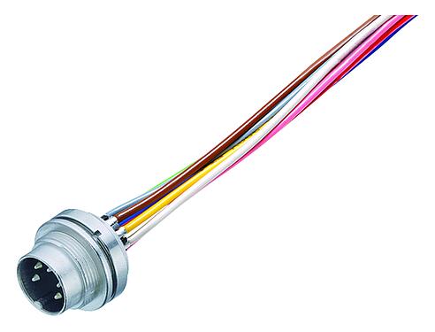 Illustration 09 0111 702 04 - M16 Male panel mount connector, Contacts: 4 (04-a), unshielded, single wires, IP67, UL