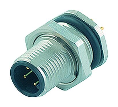 Illustration 86 0531 1000 00005 - M12 Male panel mount connector, Contacts: 5, unshielded, THT, IP68, UL, PG 9, front fastened