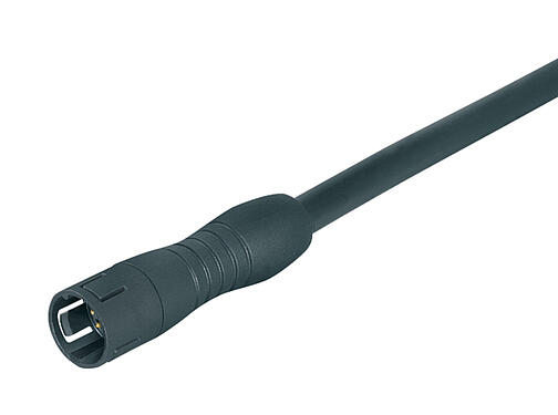 Ilustración 77 7405 0000 50004-0200 - Snap-In Conector de cable macho, Número de contactos: 4, sin blindaje, moldeado en el cable, IP67, PUR, negro, 4 x 0,25 mm², 2 m