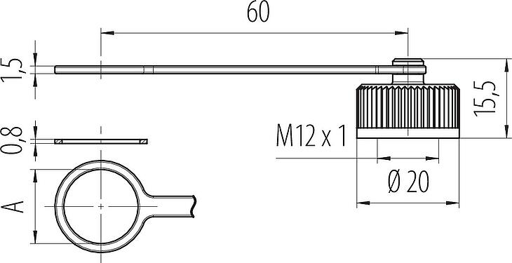 Dibujo a escala Tapa protectora, IP67