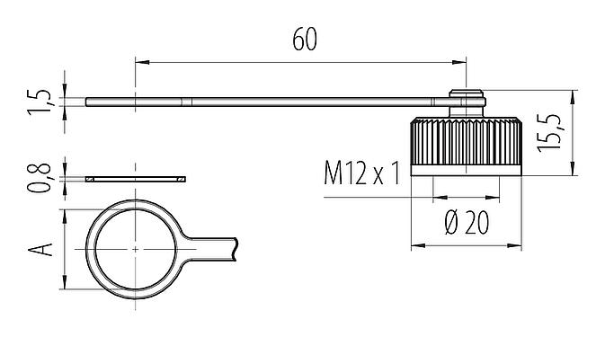 Dibujo a escala Tapa protectora, IP67