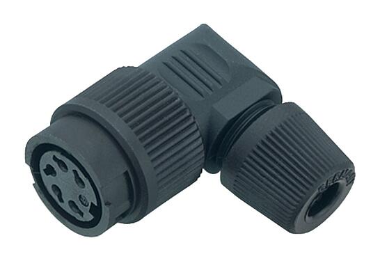 3D View 99 0666 70 19 - Female angled connector, Contacts: 19, 4.0-6.0 mm, unshielded, solder, IP40