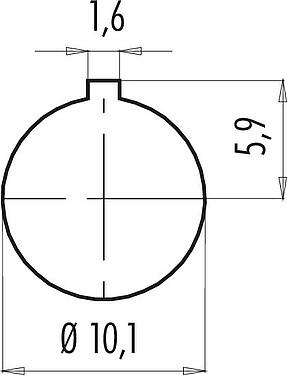 Instructions de montage / Découpe du panneau Baïonnette Embase femelle, Contacts: 7, non blindé, souder, IP40, M10x0,75, Montage frontal