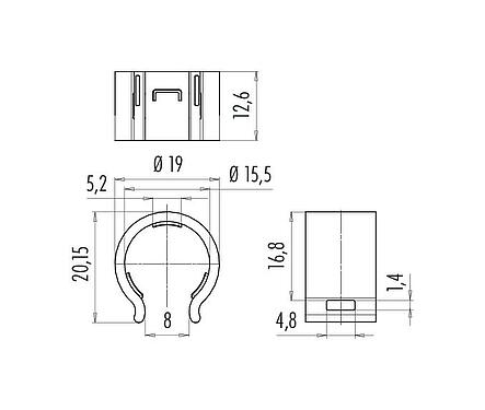 Scale drawing Safety clip