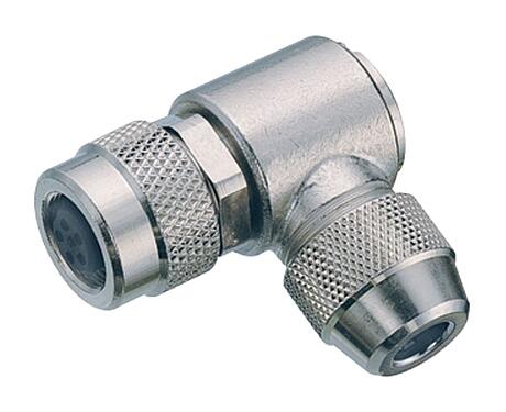Illustration M9 Female angled connector, Contacts: 4, 3.5-5.0 mm, shieldable, solder, IP67
