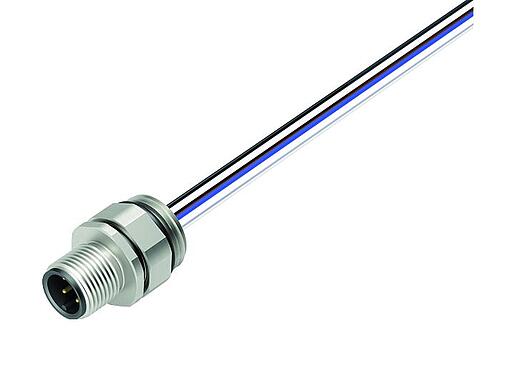 Illustration 76 2831 0111 00004-0200 - M12 Male panel mount connector, Contacts: 4, unshielded, single wires, IP68, UL 2238, M16x1.5, stainless steel, positionable