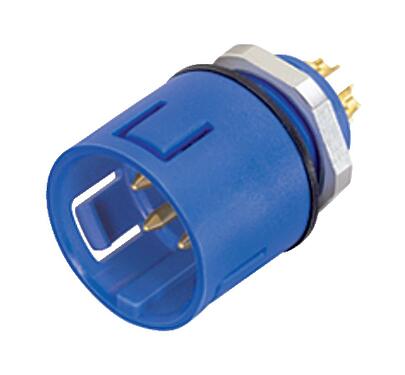 Illustration Snap-In Male panel mount connector, Contacts: 3, unshielded, solder, IP67, UL 2238, VDE, M12x1.0, Front mounting