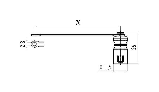 Dessin coté Capuchon de protection, IP67, pour embase femelle