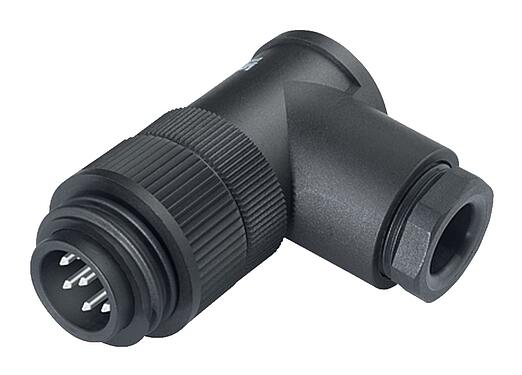 Illustration RD24 Male angled connector, Contacts: 3+PE, 10.0-12.0 mm, unshielded, screw clamp, IP67, UL, ESTI+, VDE, PG 13.5