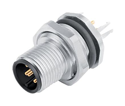 Illustration 86 0531 1120 00012 - M12 Male panel mount connector, Contacts: 12, shieldable, THT, IP68, UL 2238, PG 9, rear mounting