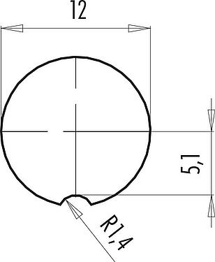Instructions de montage / Découpe du panneau M9 Embase mâle, Contacts: 4, non blindé, THT, IP67, M12x0,5, Montage mural arrière, coulé