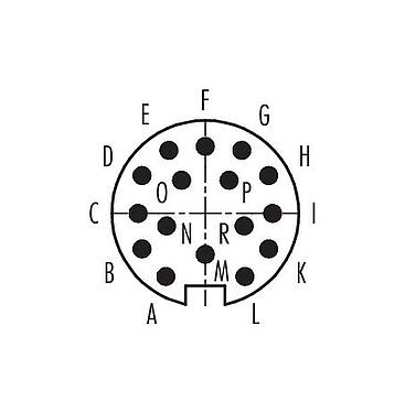 Disposición de los contactos (lado de la conexión) Bayoneta Conector de cable macho, Número de contactos: 16, 6,0-8,0 mm, sin blindaje, soldadura, IP40