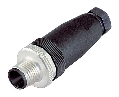 Illustration M12 Male cable connector, Contacts: 4, 6.0-8.0 mm, unshielded, crimping (Crimp contacts must be ordered separately), IP67, UL 2238