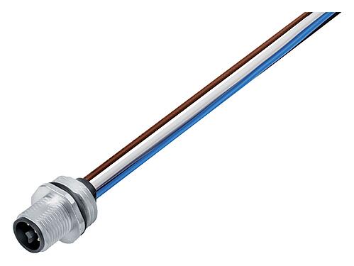 Illustration 09 0631 700 04 - M12 Male panel mount connector, Contacts: 4, unshielded, single wires, IP68, UL, VDE, M16x1.5