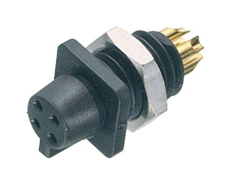 Illustration 09 9766 30 04 - Female panel mount connector, Contacts: 4, unshielded, solder, IP40