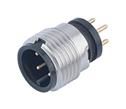 Illustration M12 Male panel mount connector, Contacts: 4, unshielded, Front mounting