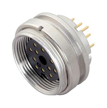Illustration 09 0336 90 19 - M16 IP40 Female panel mount connector, Contacts: 19, unshielded, THT, IP40, front fastened